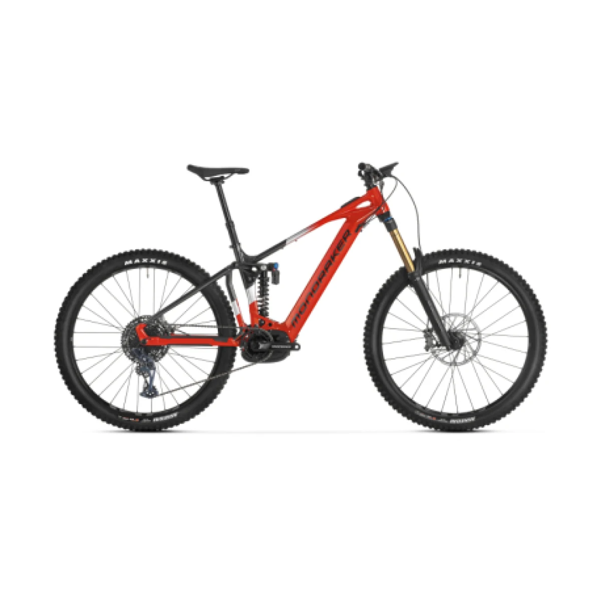 Horské elektrokolo MONDRAKER Level RR, flame red vortex grey racing silver · záber 1