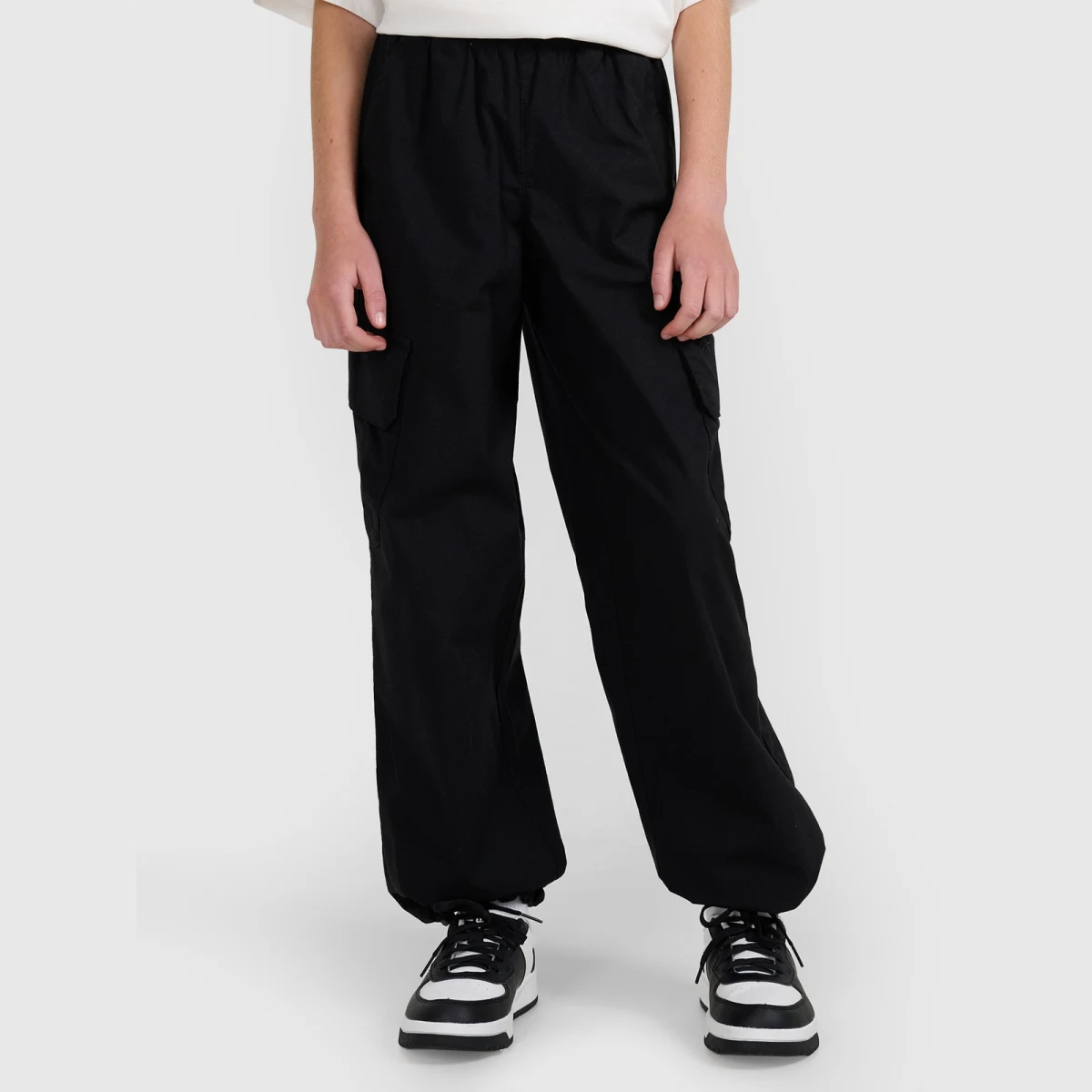 Dívčí casual cargo kalhoty - černé · záber 2
