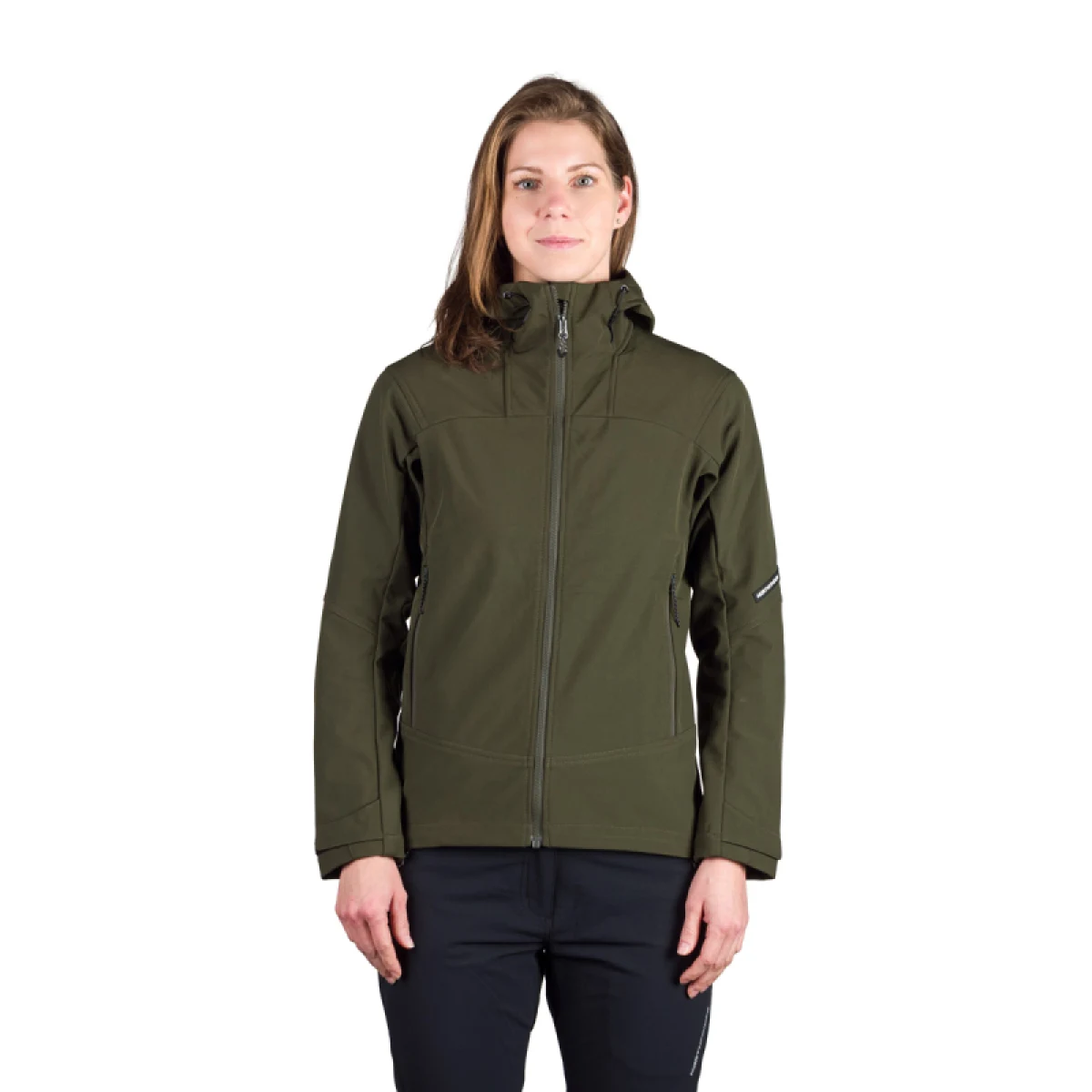 Dámská turistická softshellová bunda NORTHFINDER TIFFANI-300darkgreen · záber 2