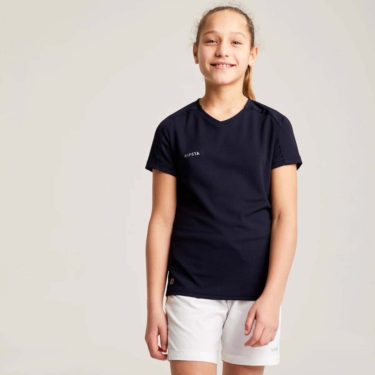 KIPSTA Dievčenský futbalový dres Viralto čierny 5-6 r (113-122 cm) · záber 2