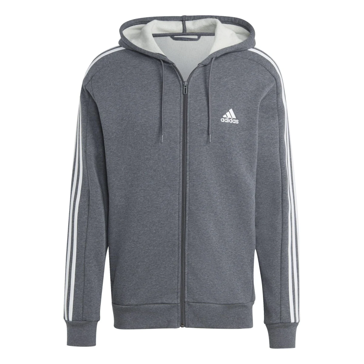 ADIDAS Pánska mikina na fitnes s kapucňou sivá S · záber 2