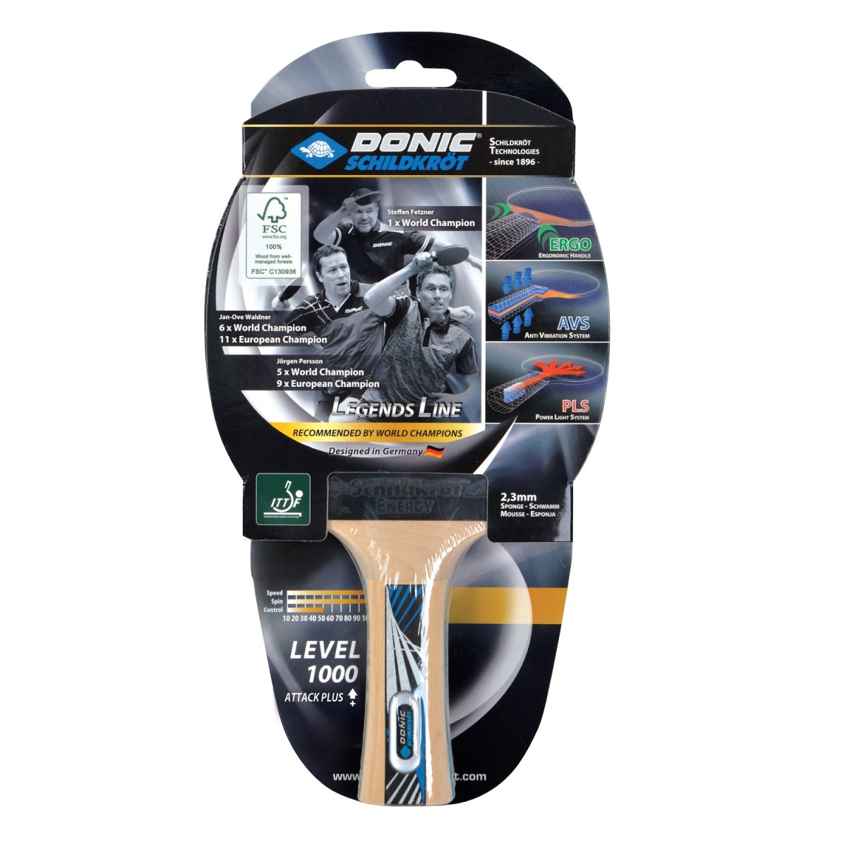 Raketa na stolný tenis DONIC Legends 1000 FSC · záber 1