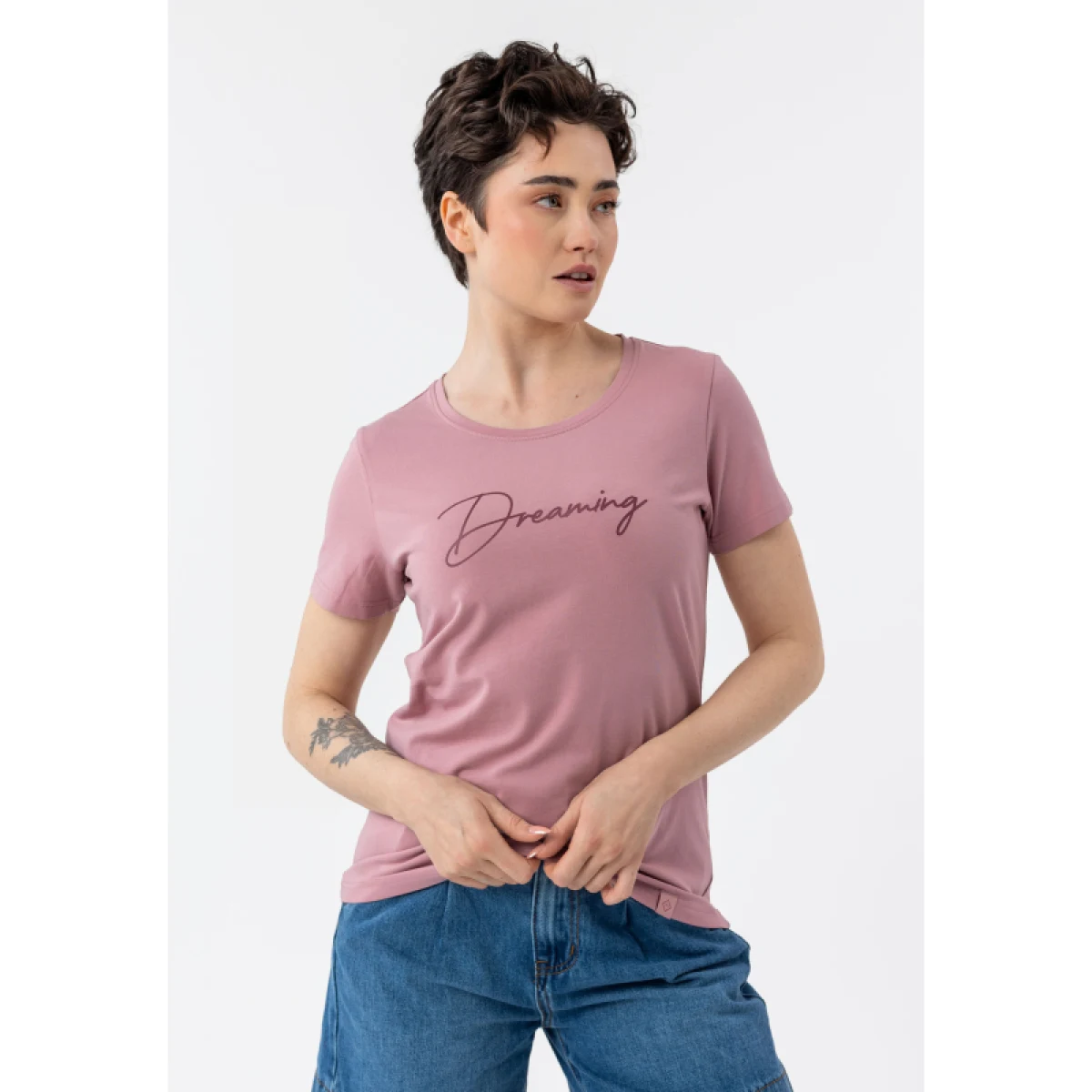 Dámske tričko s krátkym rukávom VOLCANO T-DECORE-PINK · záber 2