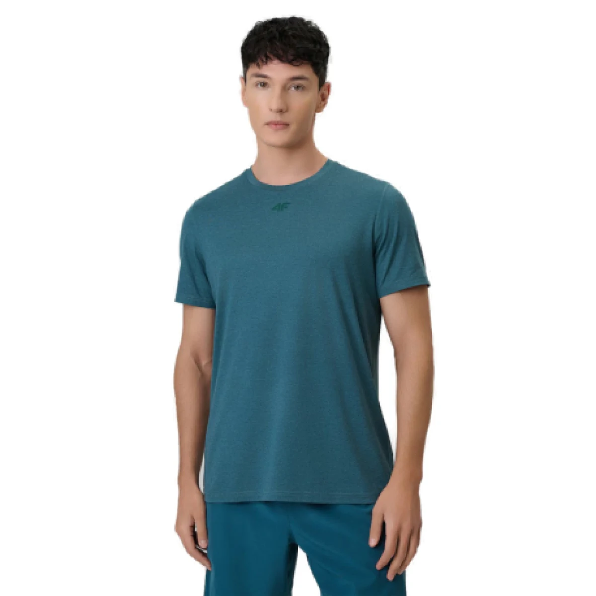 Pánské tréninkové tričko s krátkým rukávem 4F TSHIRT FNK M1786-41M-GREEN MELANGE · záber 1