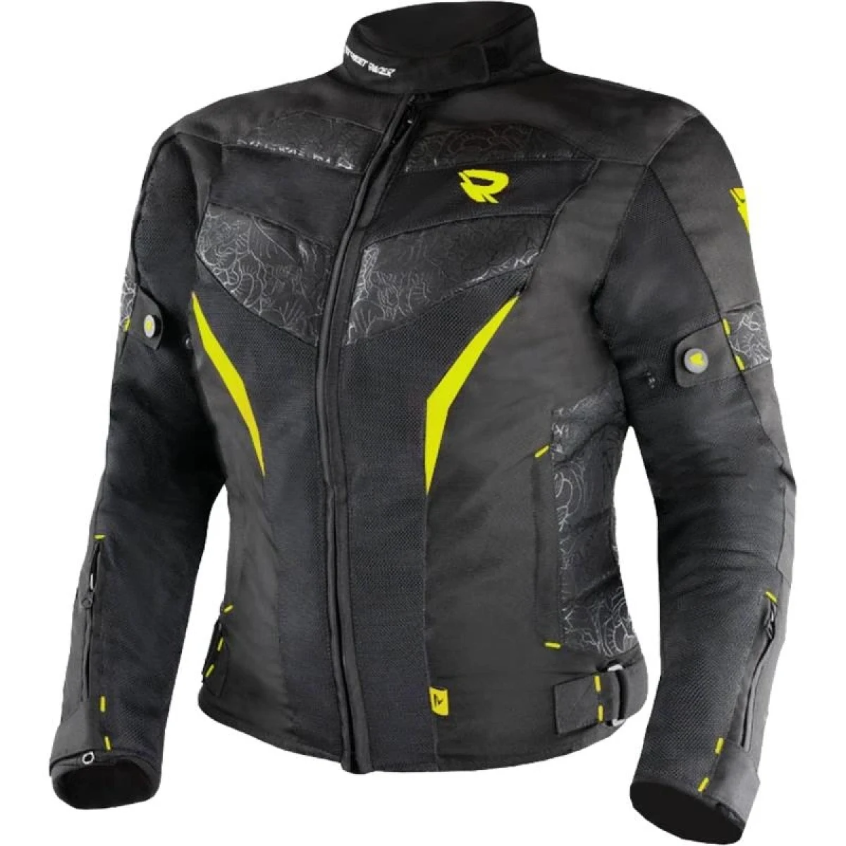 Street Racer Dámská bunda na motorku Rose Air černo-fluo žlutá - Velikost: 3XL | Barva: Čierna · záber 1