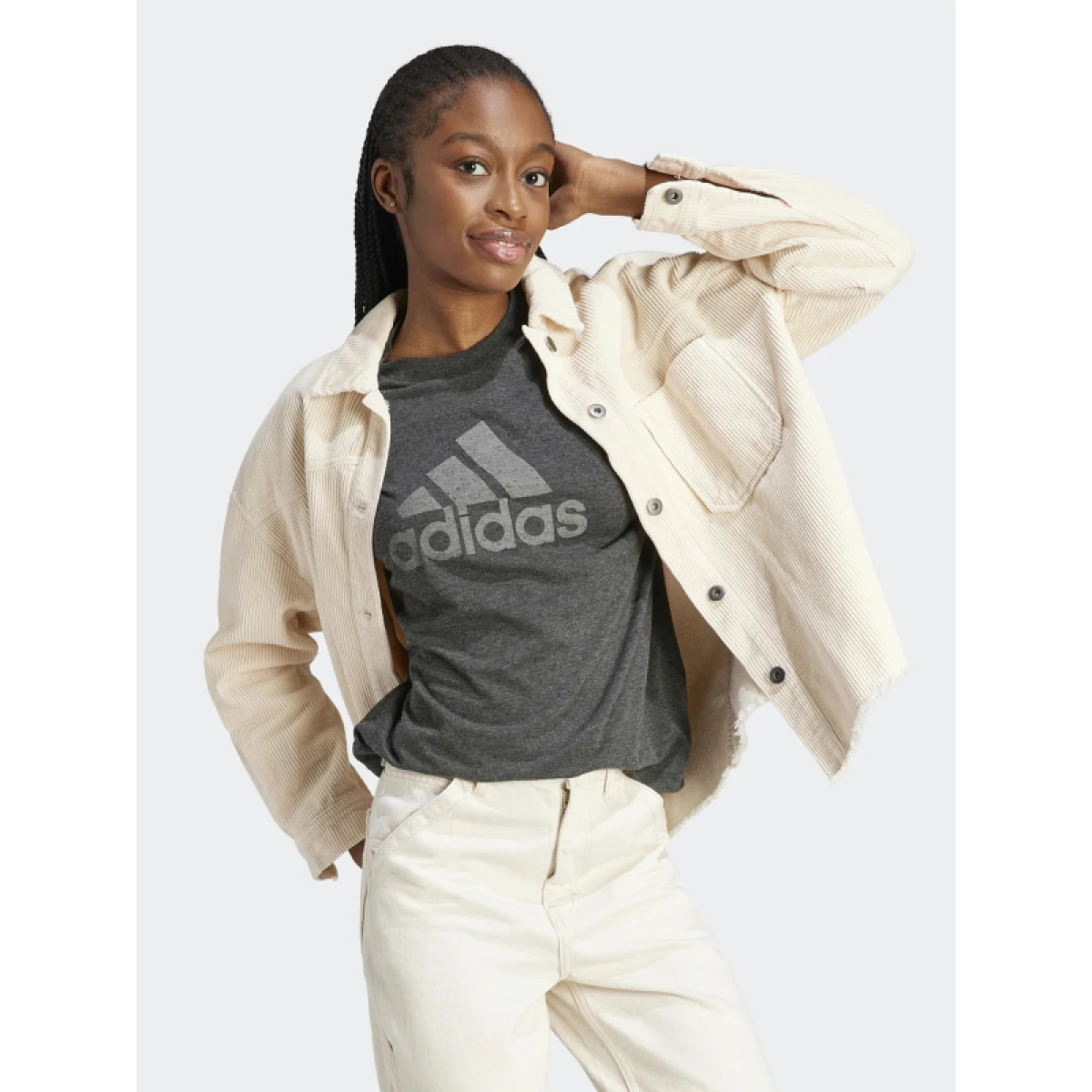 Dámské tričko s krátkým rukávem ADIDAS W WINRS 3.0 TEE-IM2423-black melange grey three, · záber 3