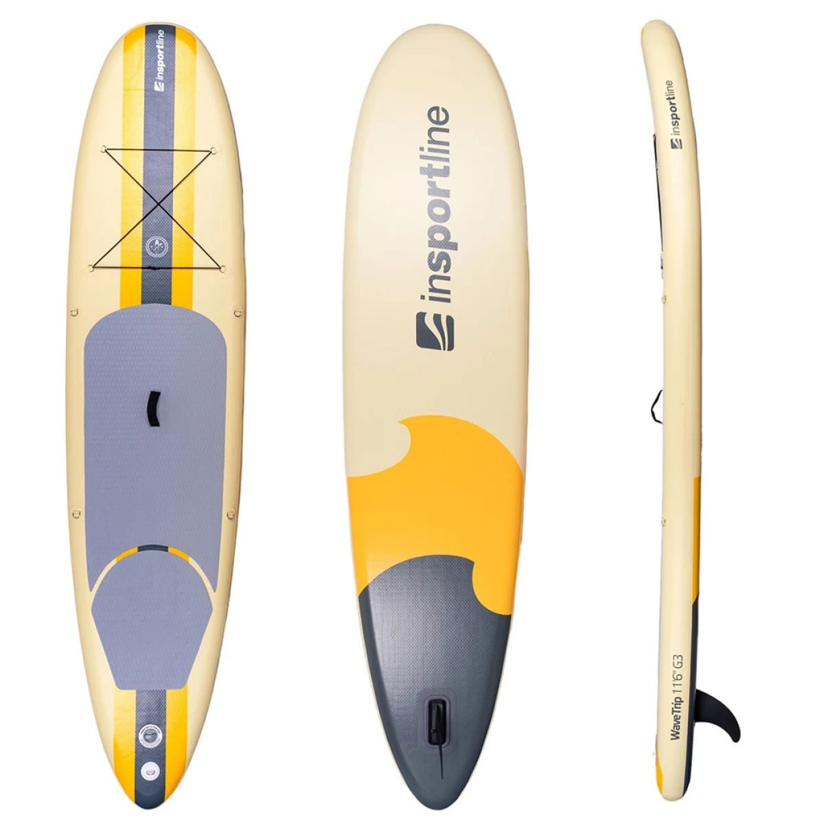 Paddleboard s príslušenstvom inSPORTline WaveTrip 11'6" G3 • 320l • do 160kg - Farba: žltá · záber 3