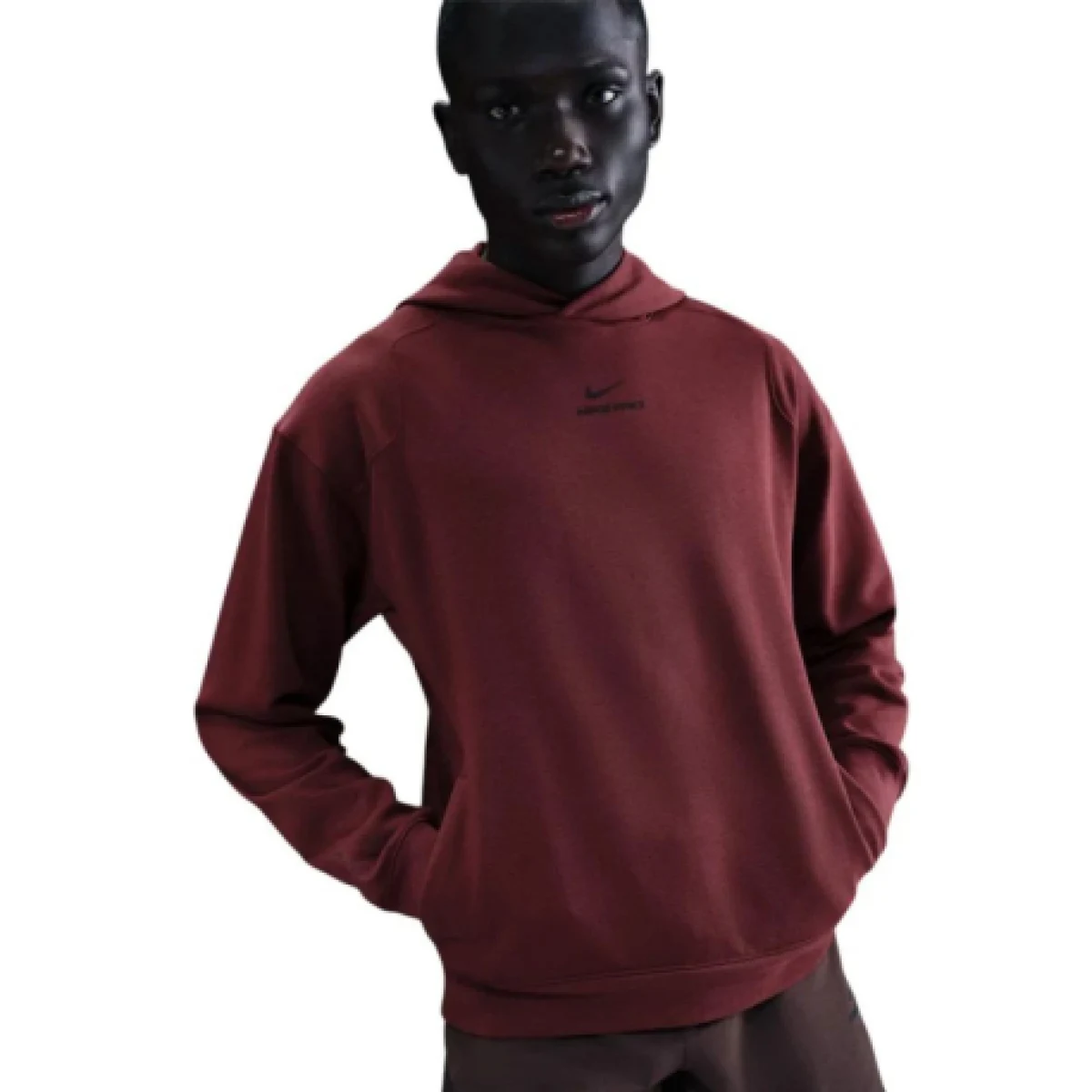 Pánska tréningová mikina s kapucňou NIKE PRO M NP DF NPT MIDLAYER HOODIE DARK TEAM RED BLACK · záber 1