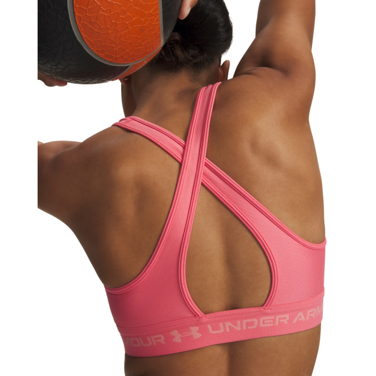 Dámska tréningová športová podprsenka UNDER ARMOUR Crossback Mid Bra-PNK · záber 5
