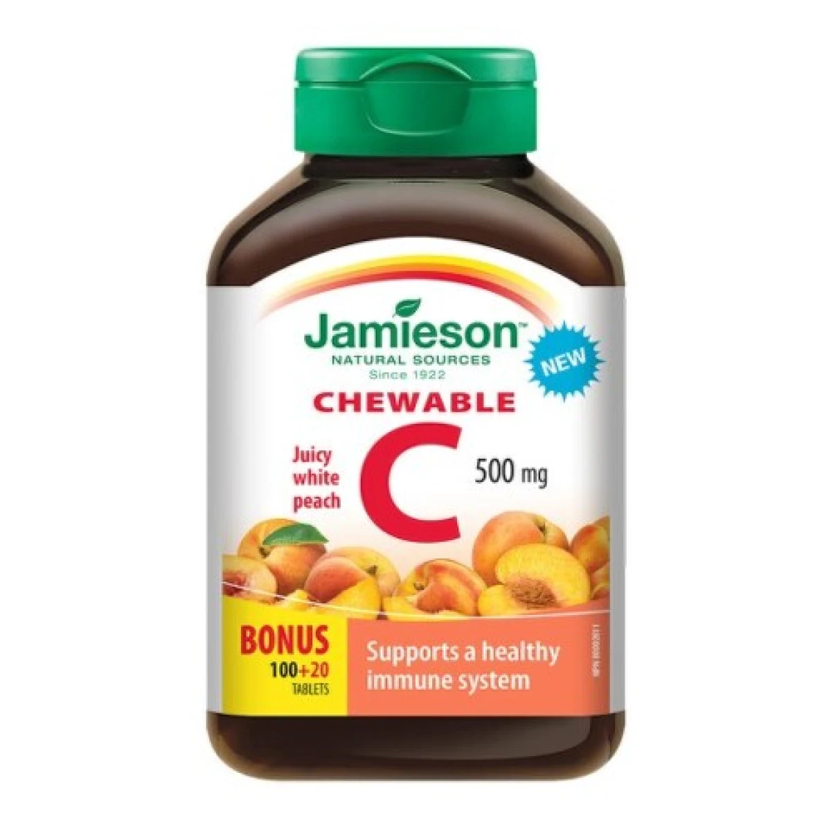 JAMIESON Vitamín C 500 mg broskyňa 100 + 20 tabliet ZADARMO · záber 1