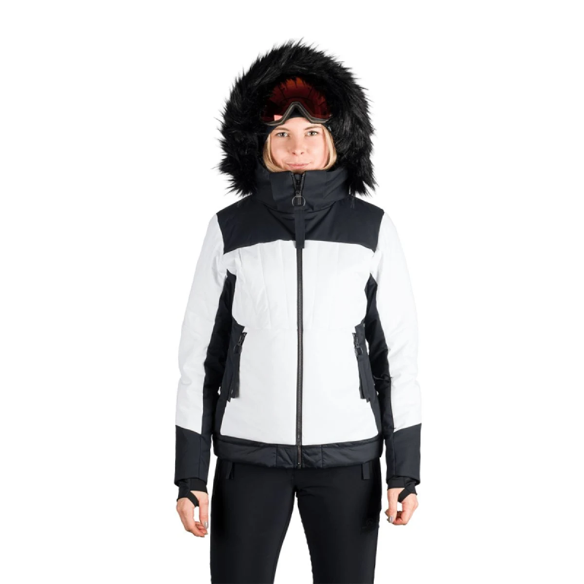 Dámská lyžařská bunda NORTHFINDER TAYLER-212whiteblack · záber 3