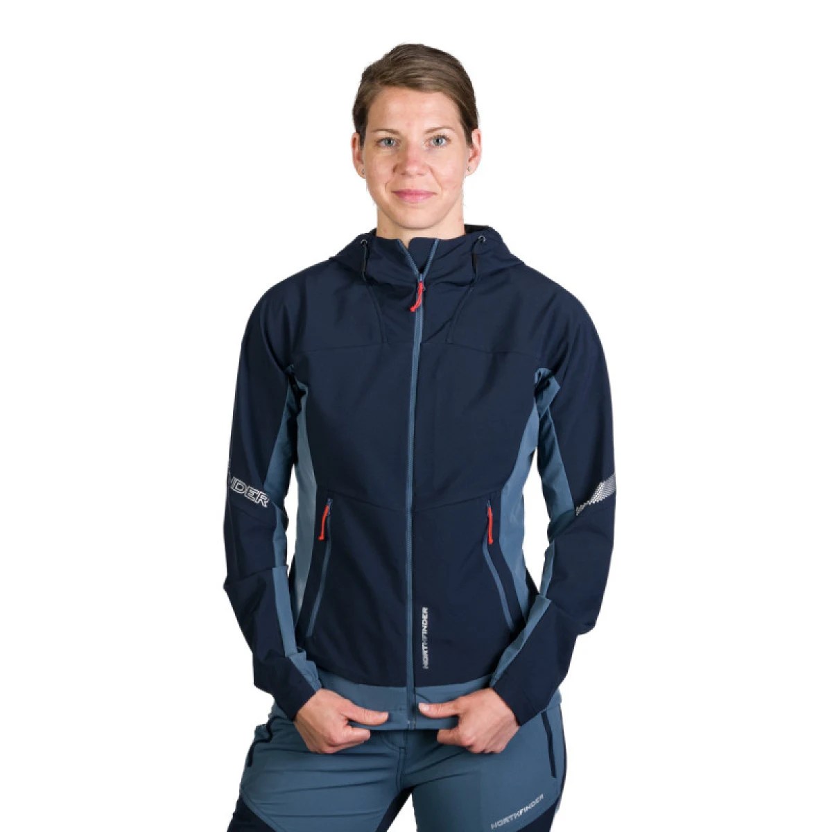 Dámská turistická softshellová bunda NORTHFINDER DONNA-387-blueblue · záber 4