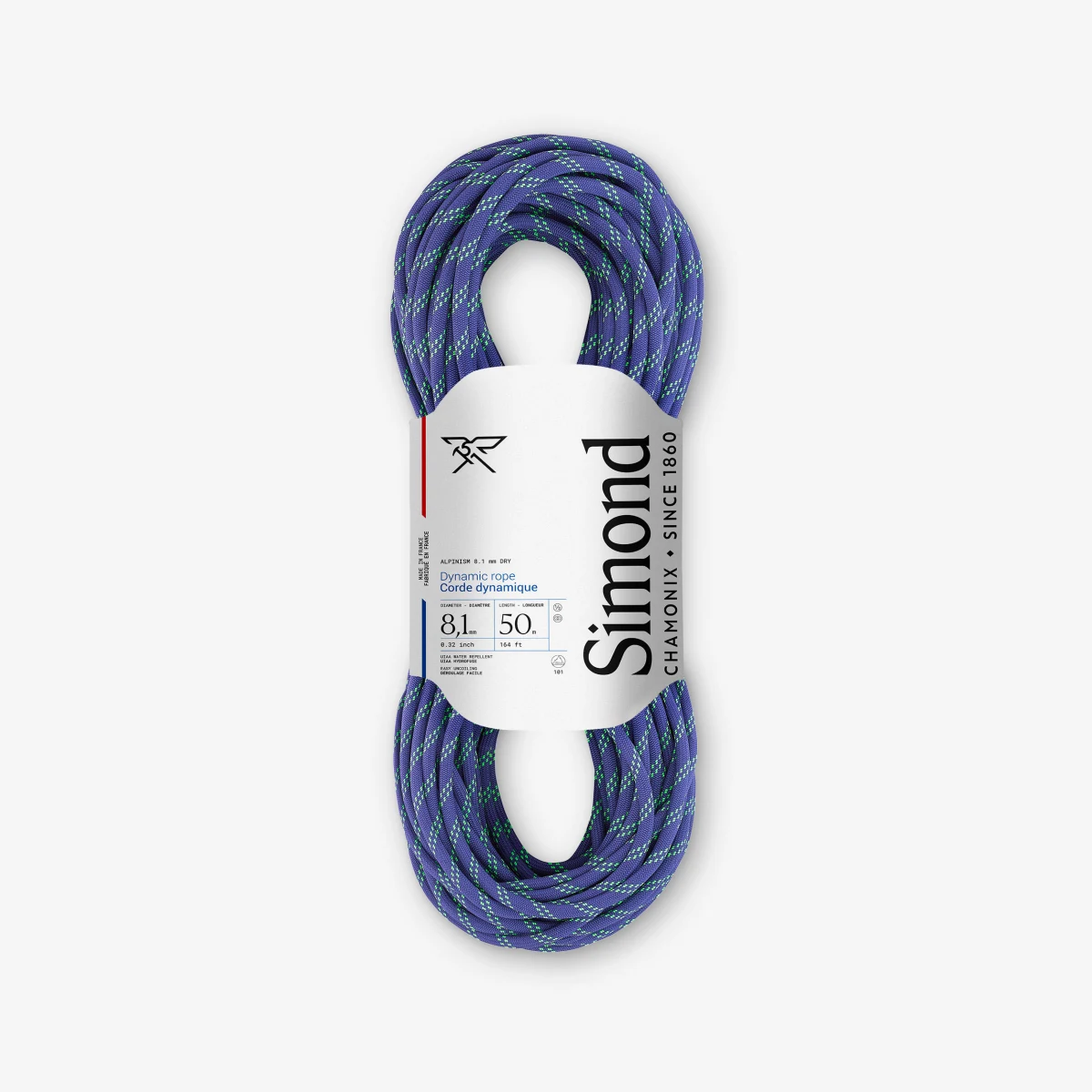 SIMOND Polovičné lano Rappel Alpinism na lezenie a horolezectvo 8,1 mm × 50 m modré bez · záber 1