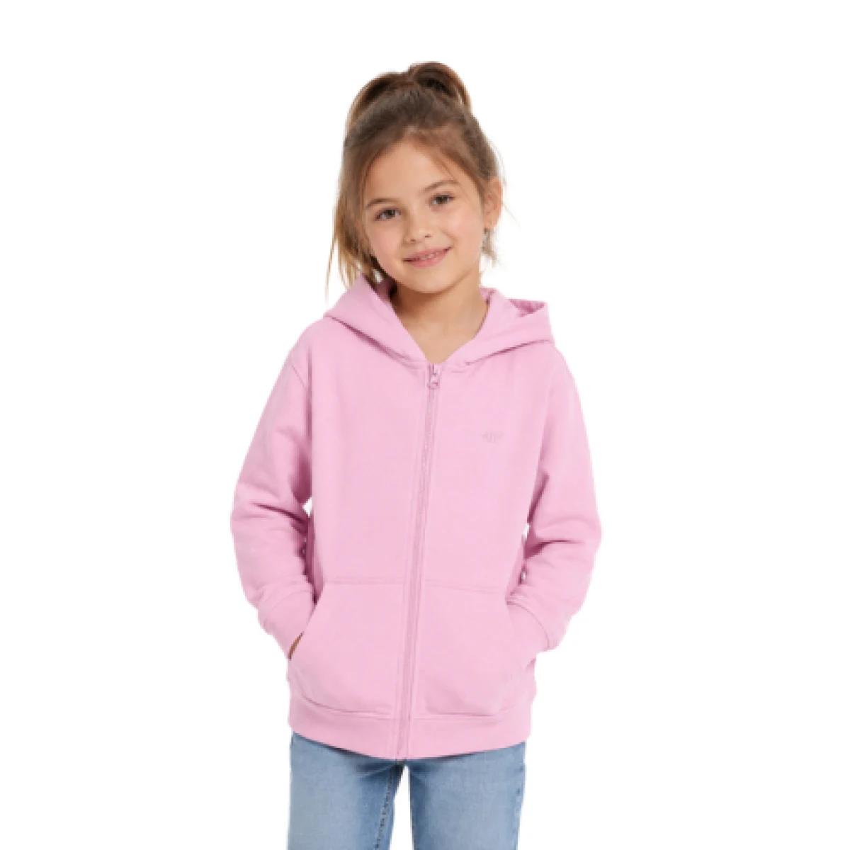 Dievčenská mikina so zipsom 4F JUNIOR SWEATSHIRT F2520-56S-LIGHT PINK · záber 1