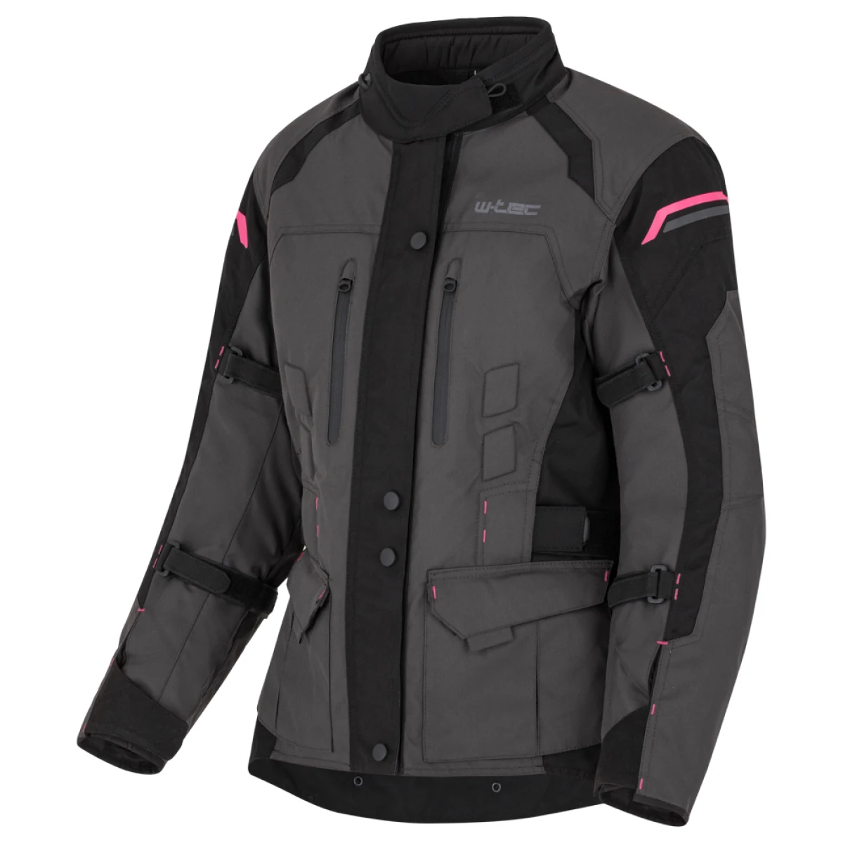 Dámska moto bunda W-TEC Barbata Farba čierno-šedo-ružová, · záber 4