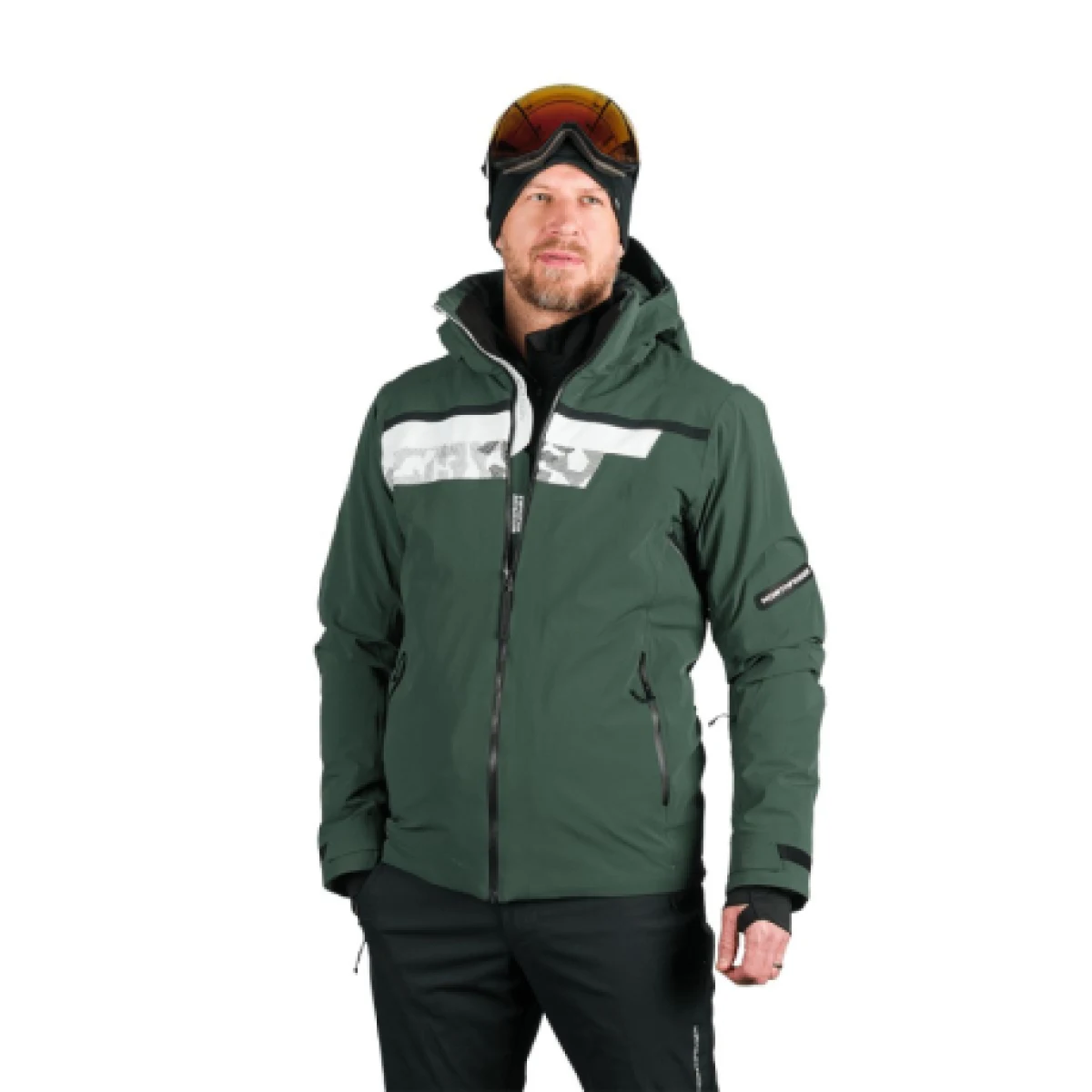 Pánská lyžařská bunda NORTHFINDER VOLOS-550blackdarkgreen · záber 1