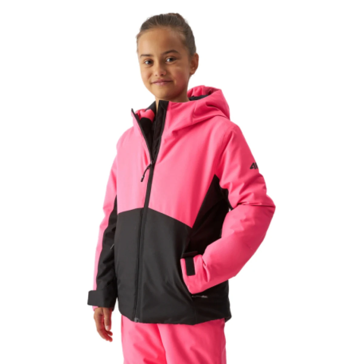 Dívčí lyžařská bunda 4F JUNIOR TECHNICAL JACKET-JAW23TTJAF292-55N-HOT PINK NEON · záber 1