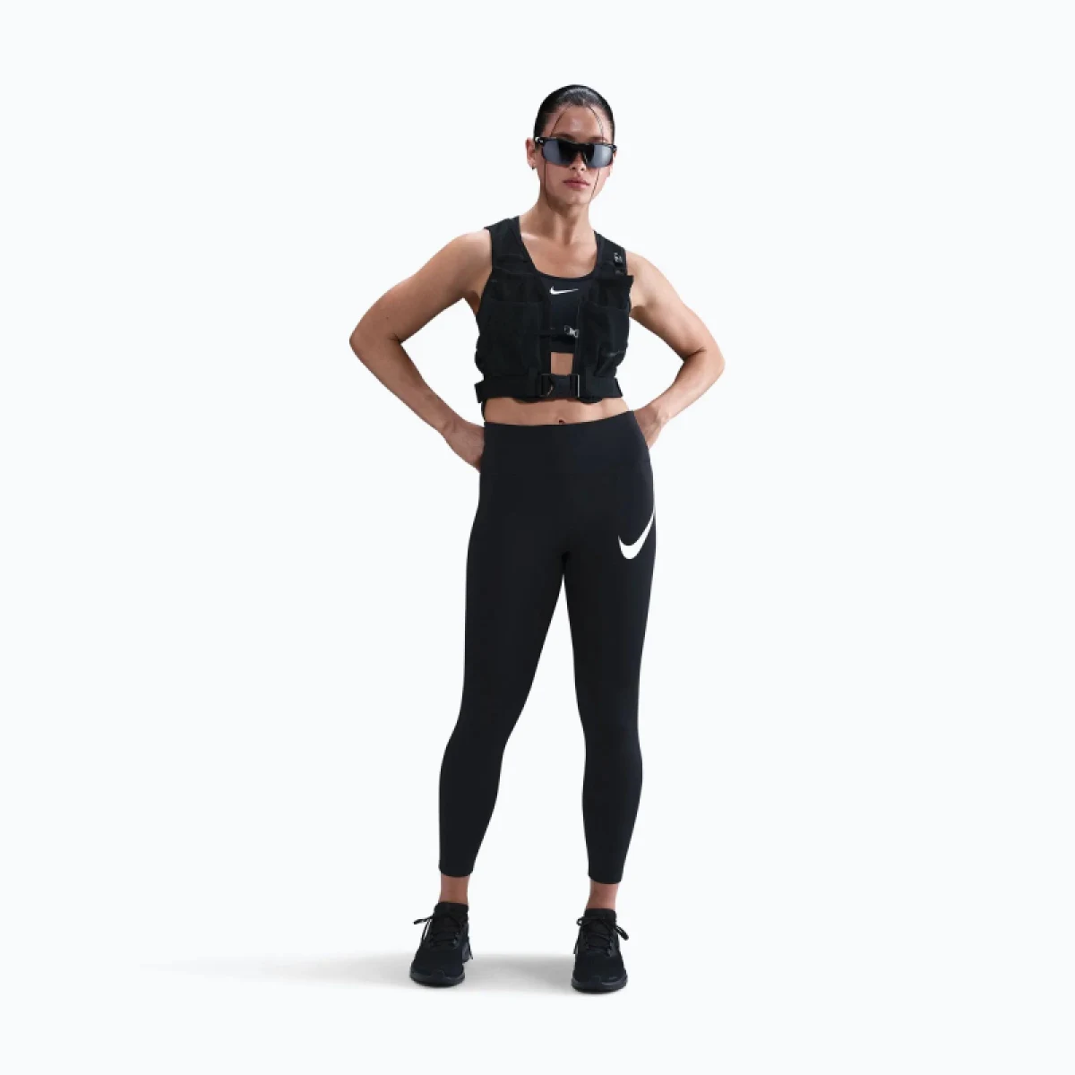 Dámske kompresné legíny NIKE W NK DF TEMPO HR 7 8 TGT SWHBR BLACK REFLECTIVE SILV WHITE · záber 2