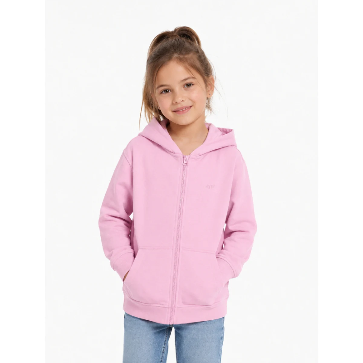 Dievčenská mikina so zipsom 4F JUNIOR SWEATSHIRT F2520-56S-LIGHT PINK · záber 2