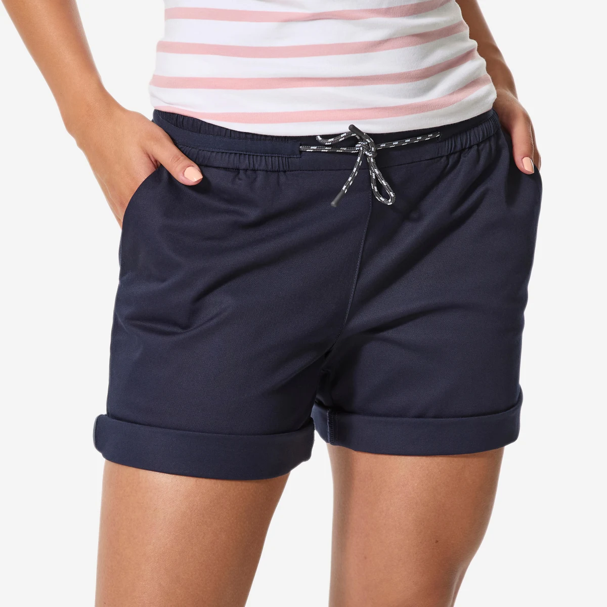 DECATHLON Dámske jachtárske šortky Sailing 100 tmavomodré 2XL · záber 1