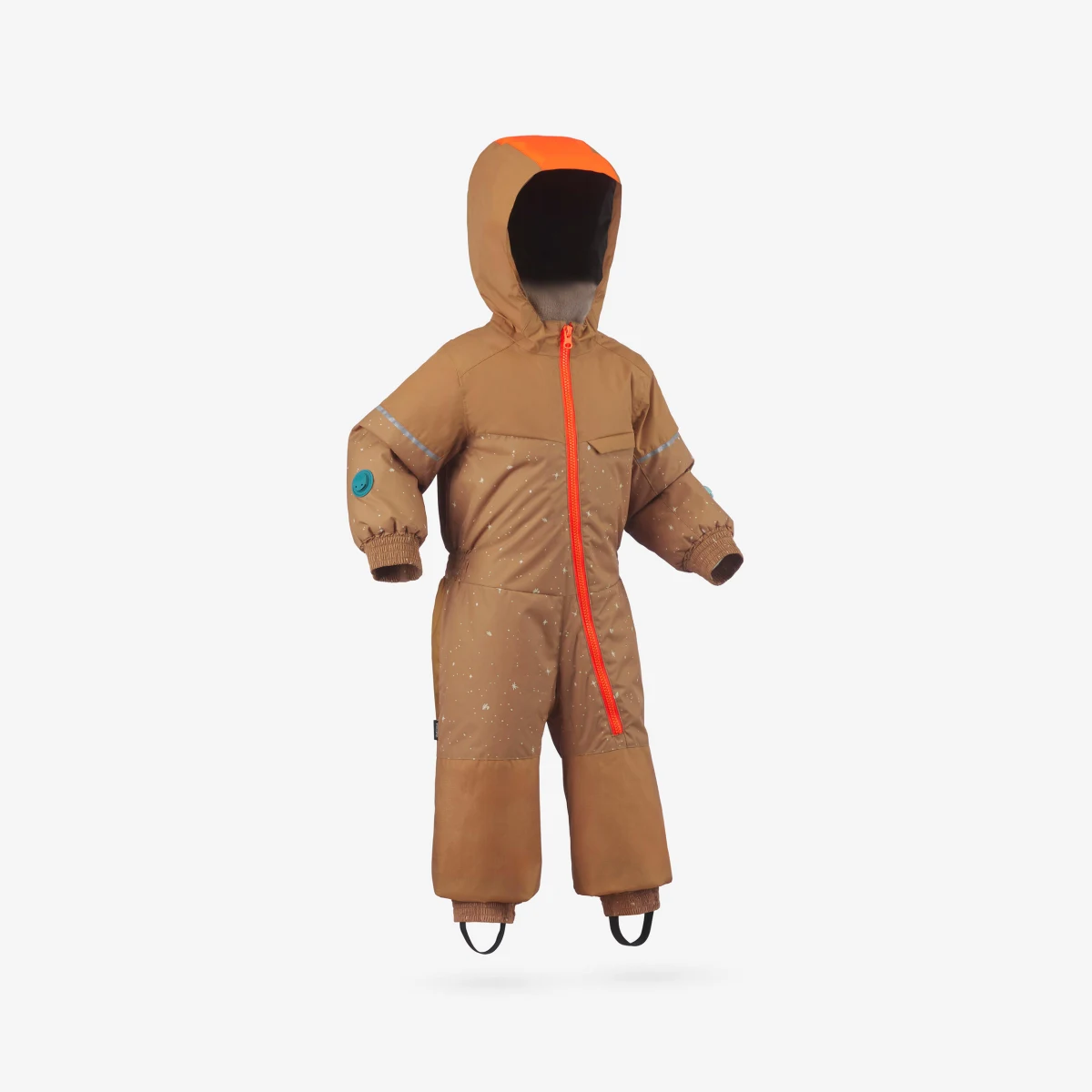 WEDZE Detská nastaviteľná kombinéza 500 Toddler 1 – 5 rokov hnedo-oranžová 96-112 cm 3-5 Г · záber 1