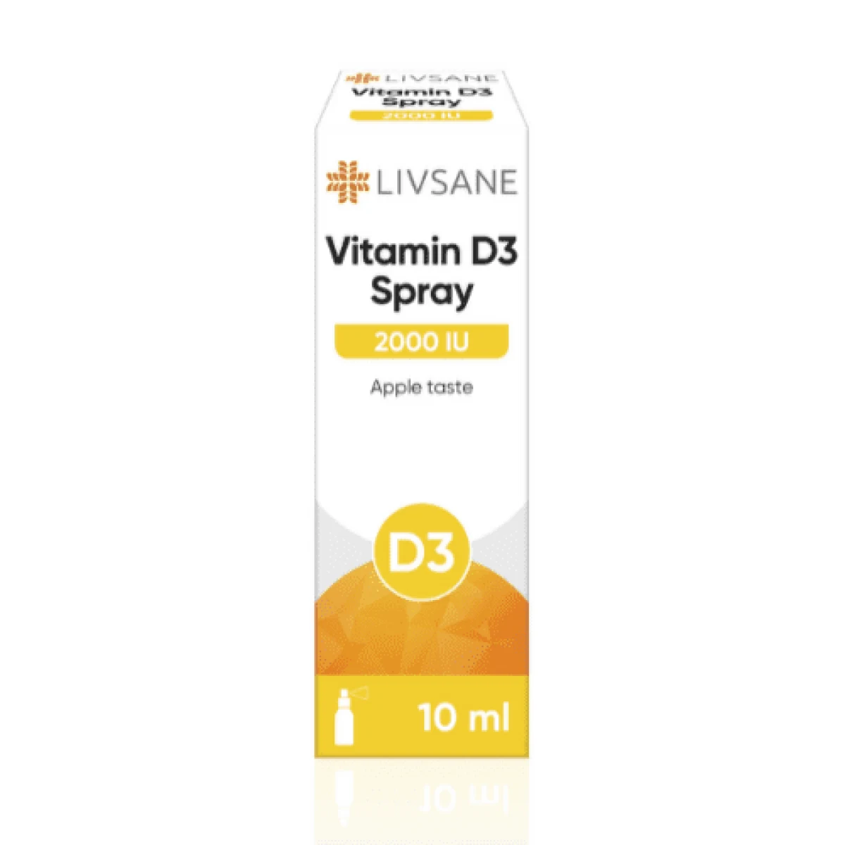 LIVSANE Vitamín D3 2000 IU sprej s príchuťou jablka 10 ml · záber 1