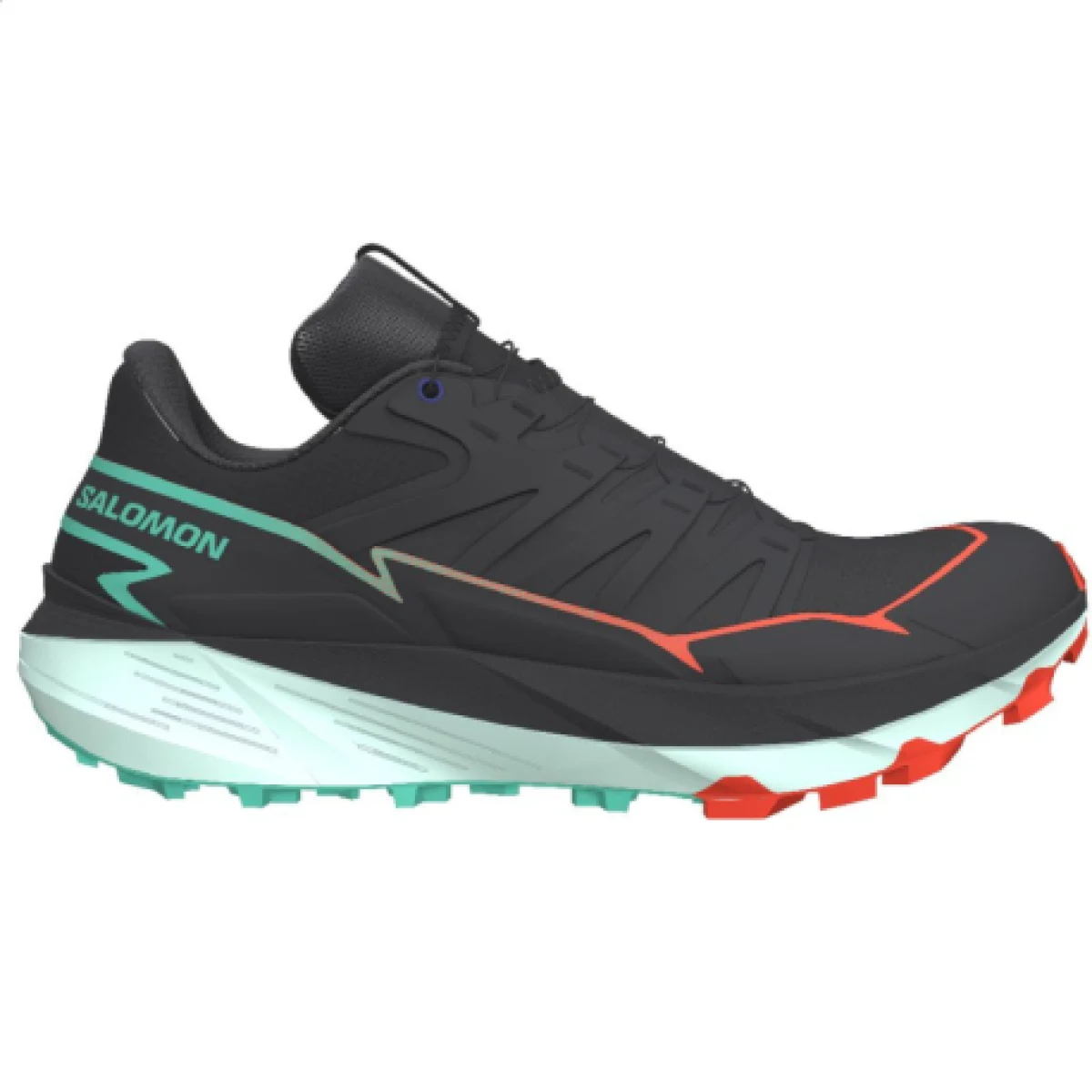 Pánská běžecká trailová obuv SALOMON Thundercross M black cherry tomato electric green · záber 1