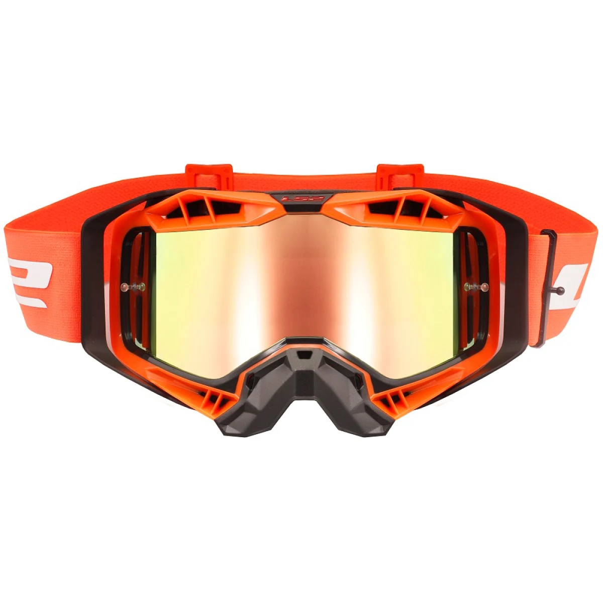 LS2 Aura Pro Black Orange irídiové sklo · záber 1