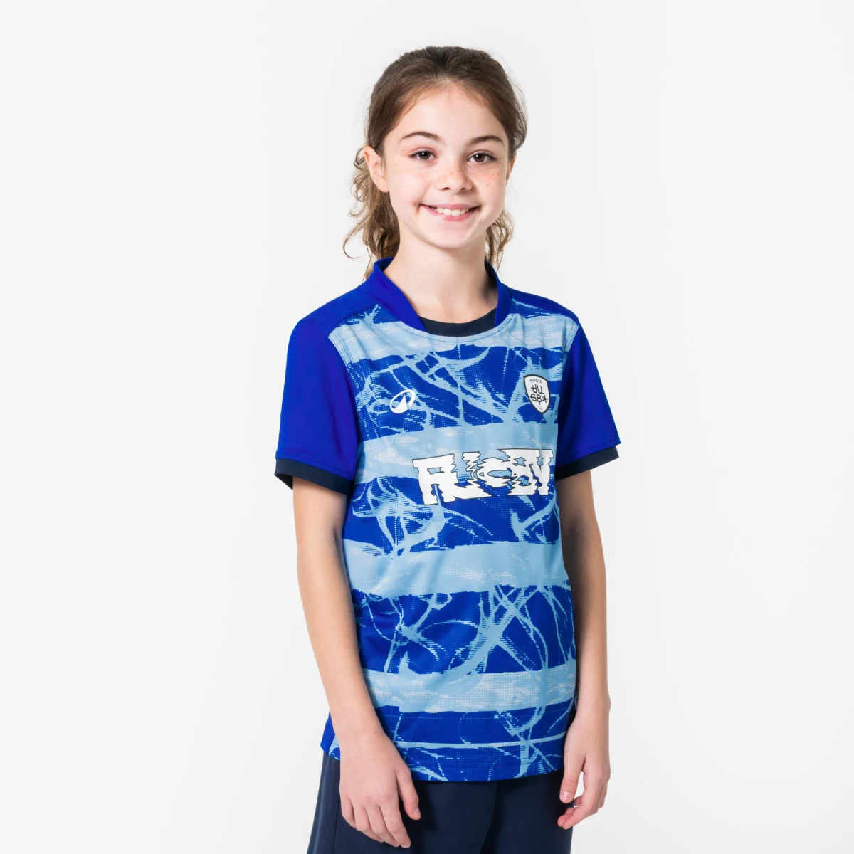 KIPSTA Detský dres na rugby Kid club modrý 8-9 r (131-140 cm) · záber 1