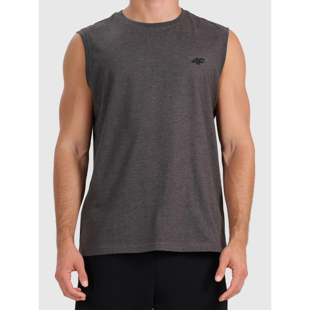 Pánské tričko bez rukávů 4F SLEEVELESS M306-23M-DARK GREY MELANGE · záber 2