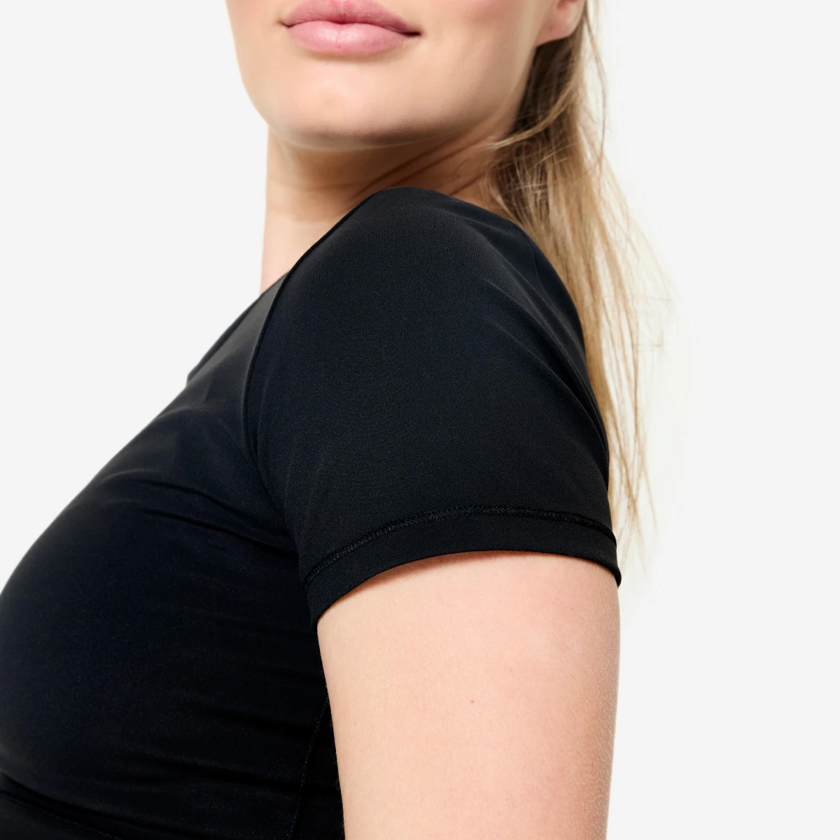 DOMYOS Dámske tričko Breathe na jogu a pilates čierne L · záber 2