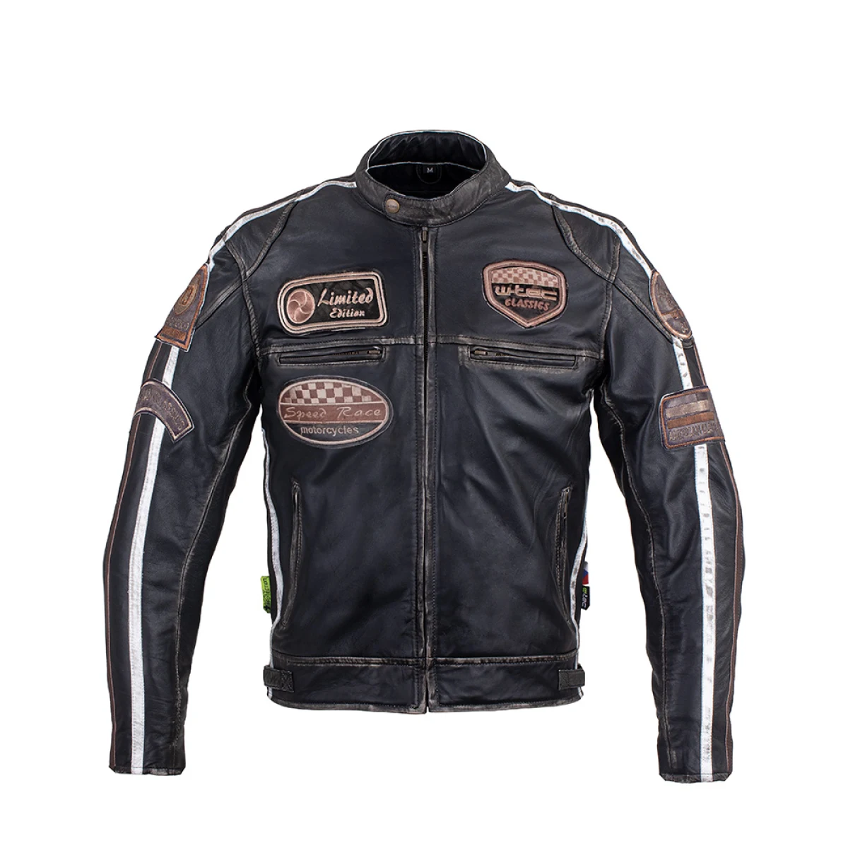 Pánska kožená moto bunda W-TEC Sheawen Vintage Farba čierna, · záber 1