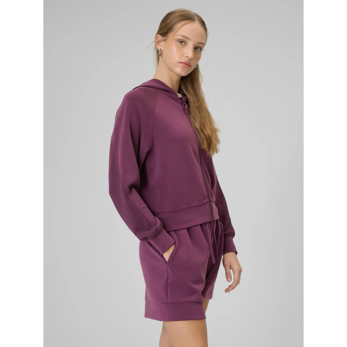 Dámska mikina so zipsom 4F SWEATSHIRT F2178-60S-BURGUNDY · záber 4