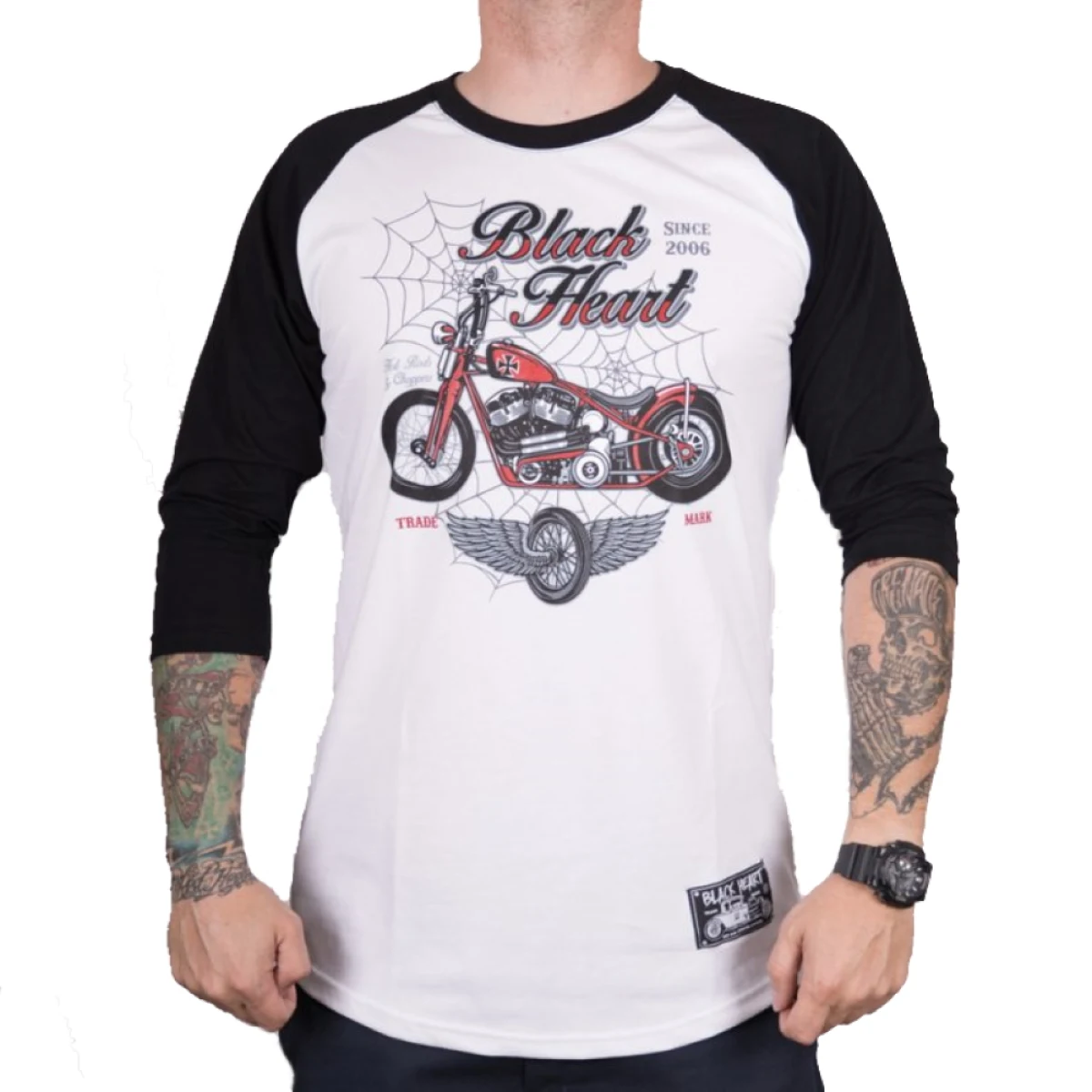 BLACK HEART Red Baron Chopper triko s dlouhým rukávem biela - M · záber 1