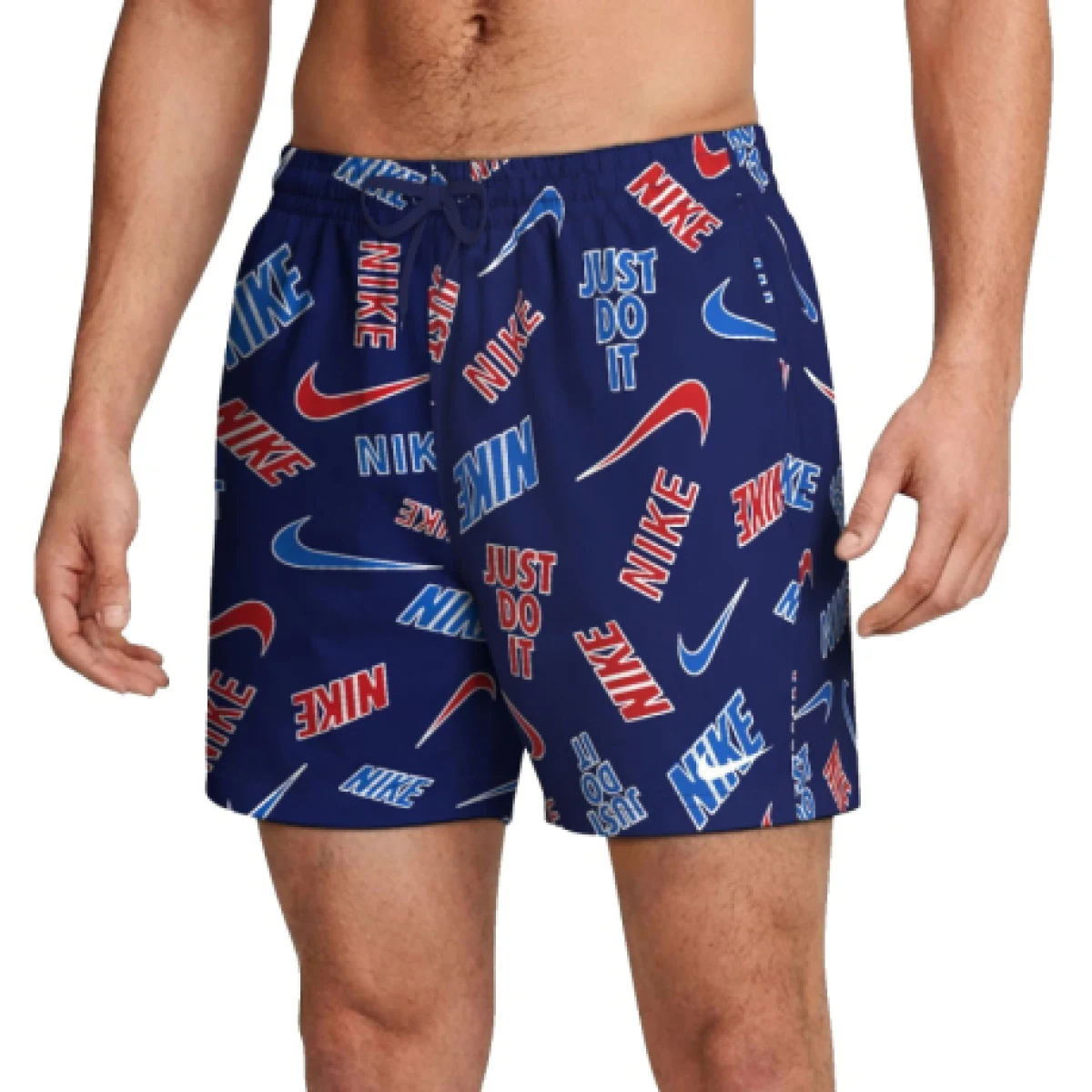 Férfi fürdőnadrág NIKE SWIM Breaker Tossed Logo 5 BLUE RED · záber 1