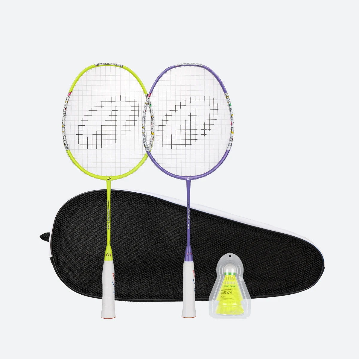 KUIKMA Detská bedmintonová raketa BR 190 Sensation limetkovo-fialová bez · záber 1