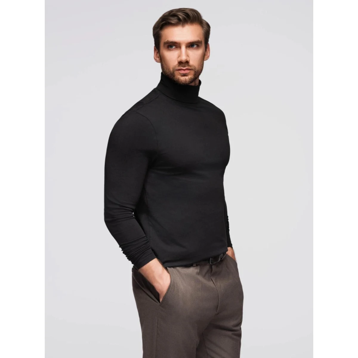 Pánske tričko s dlhým rukávom OMBRE Longsleeve OM-LSCL-0130 V-1 black · záber 3