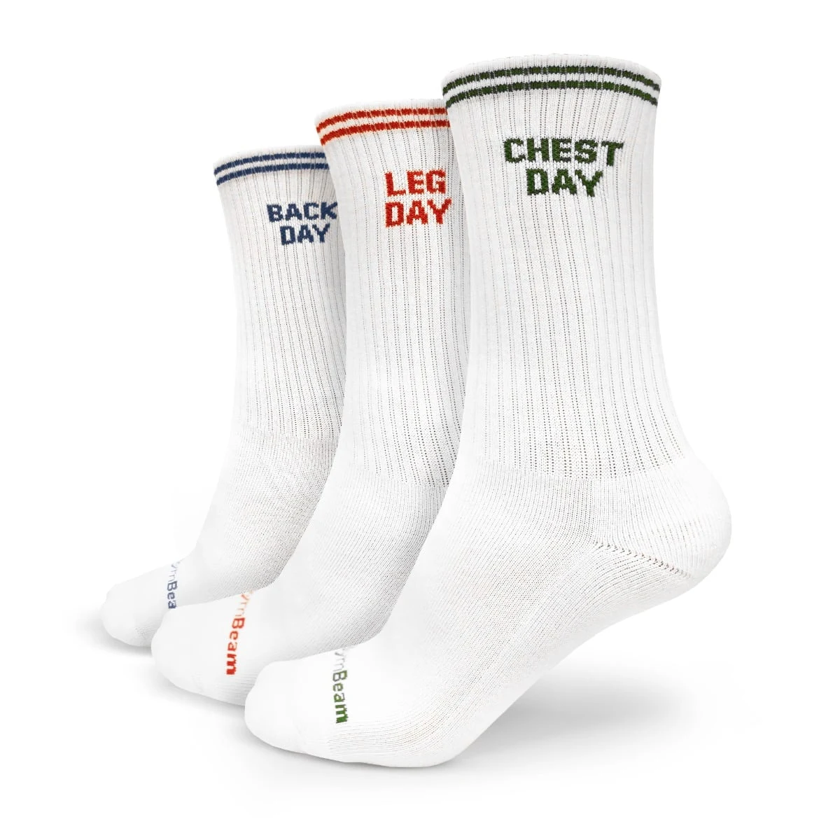 GymBeam GymRat Socks 3Pack White - Velikost: S | Barva: Farebná | Hmotnost: 0,198 kg | Balení: 72 · záber 5