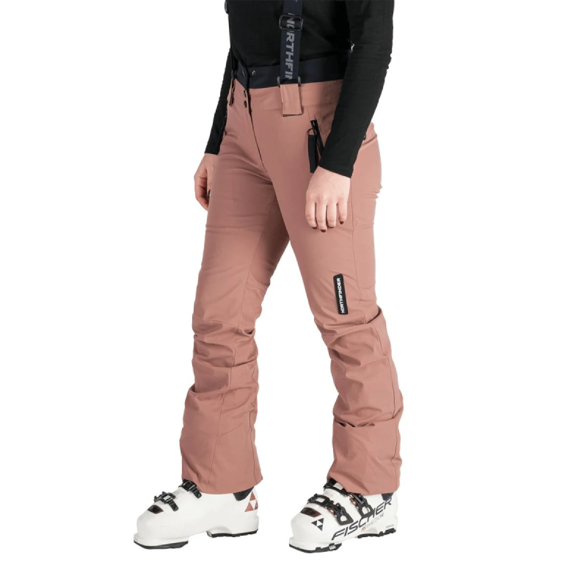 Dámske lyžiarske nohavice NORTHFINDER MYLEE-521roseblack · záber 2