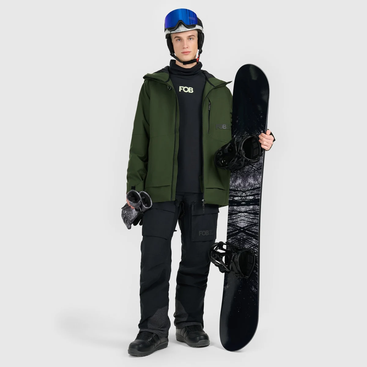 Pánská snowboardová bunda membrána 15000 - khaki · záber 2