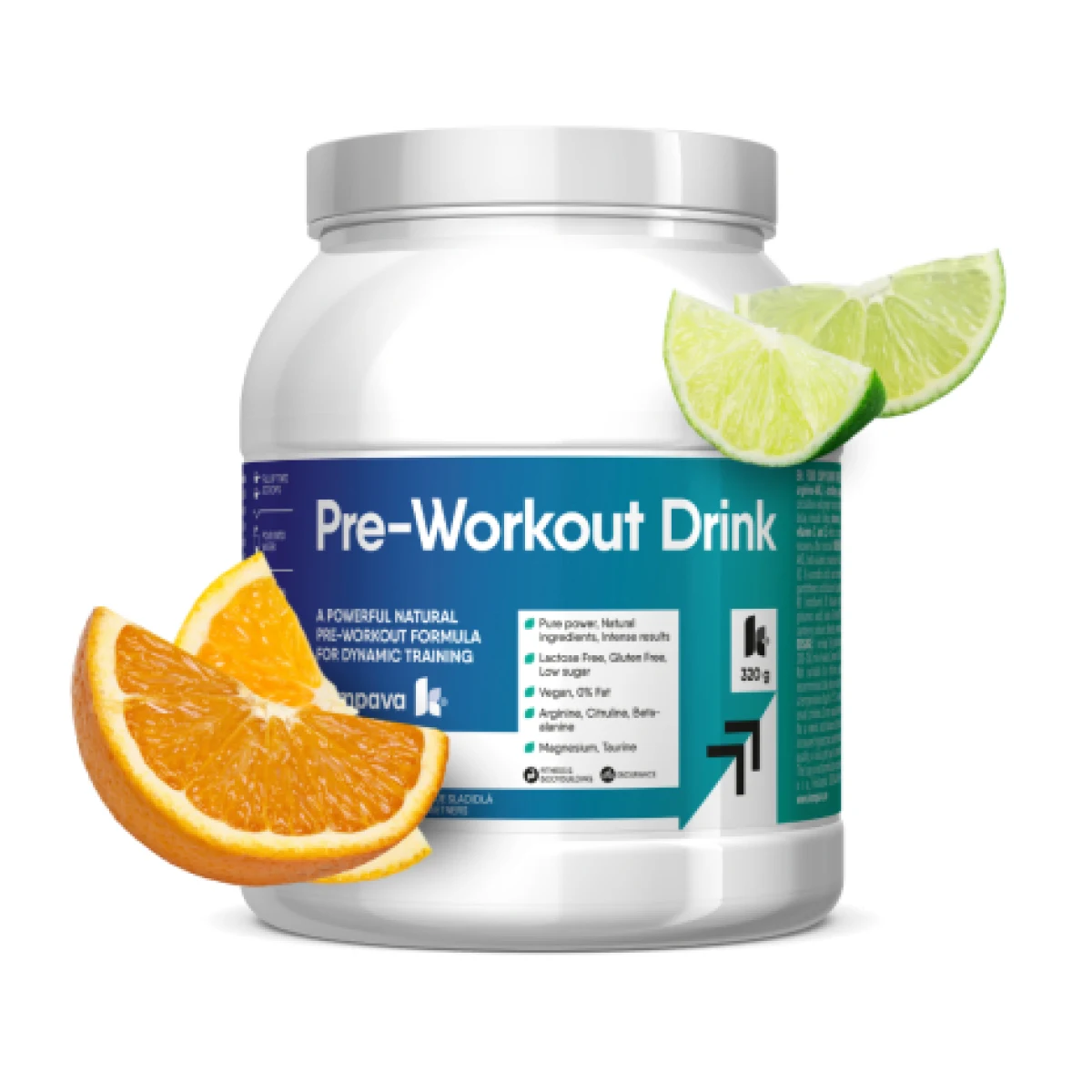Kompava Pre-Workout Drink 320 g/20 dávok, pomaranč-limetka · záber 1