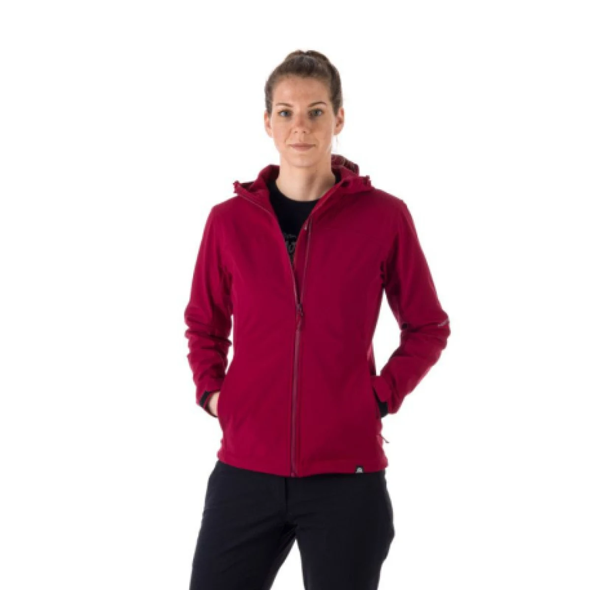 Dámská turistická softshellová bunda NORTHFINDER ASHLEE-510-cherry · záber 1