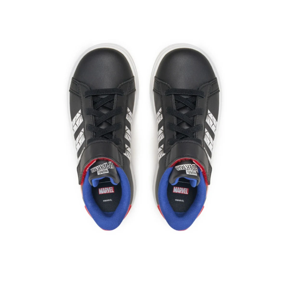 Chlapecká rekreační obuv ADIDAS Grand Court Marvel Spider-Man K core black cloud white semi lucid blue · záber 3