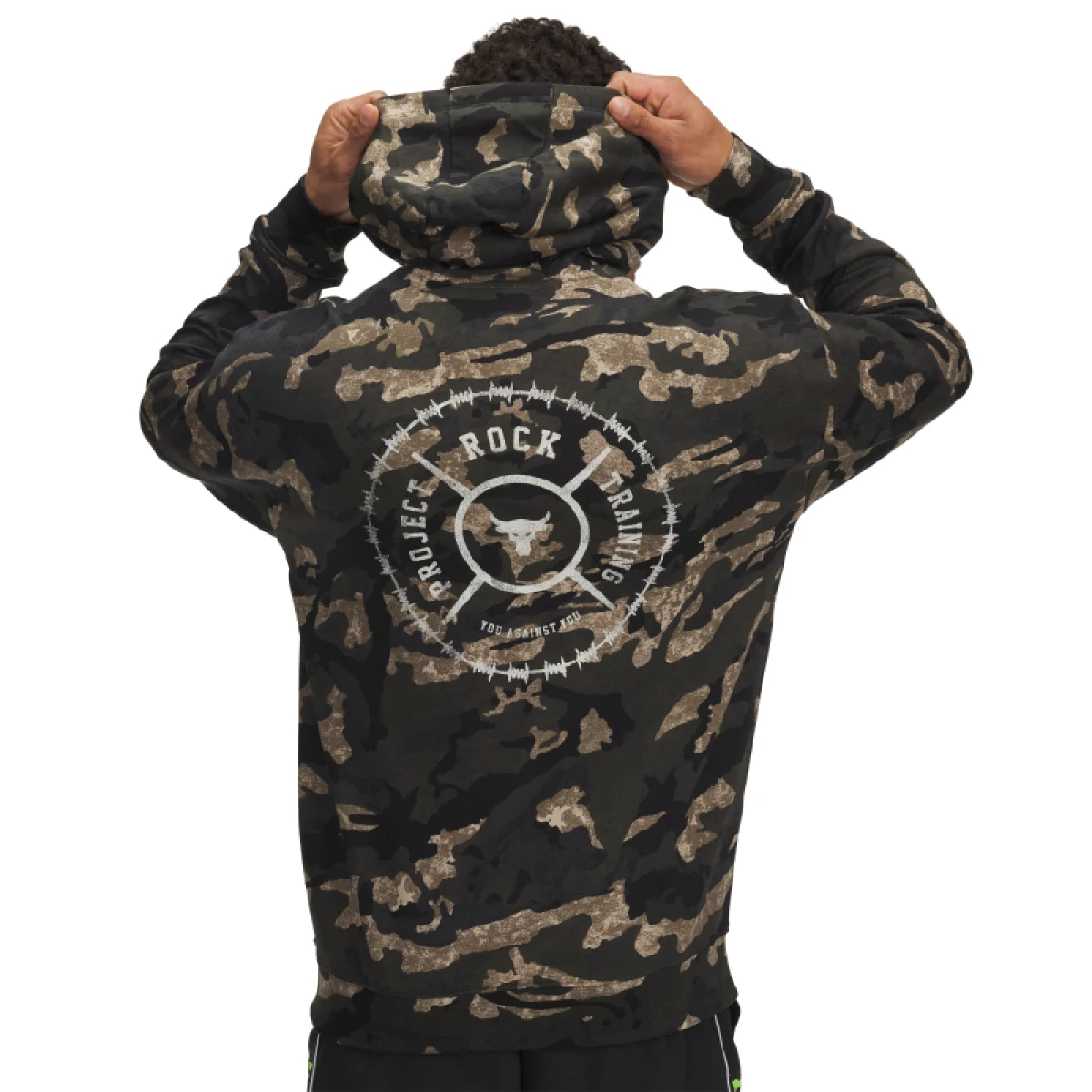 Pánská mikina s kapucí UNDER ARMOUR PROJECT ROCK AOP Terry HD-GRN · záber 3