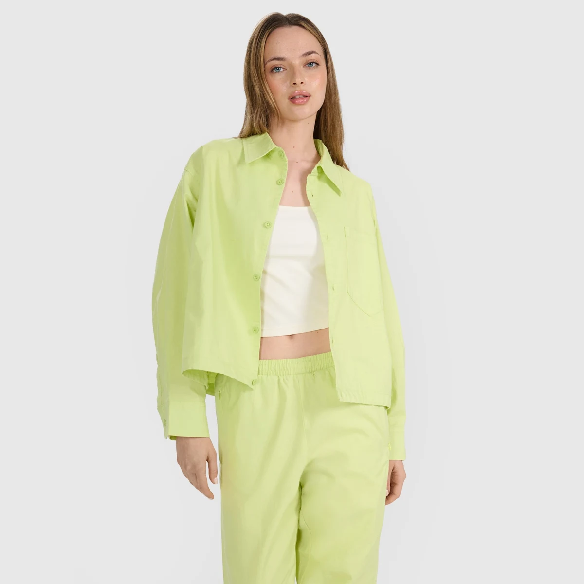 Dámská oversize košile s límečkem - žlutá · záber 1