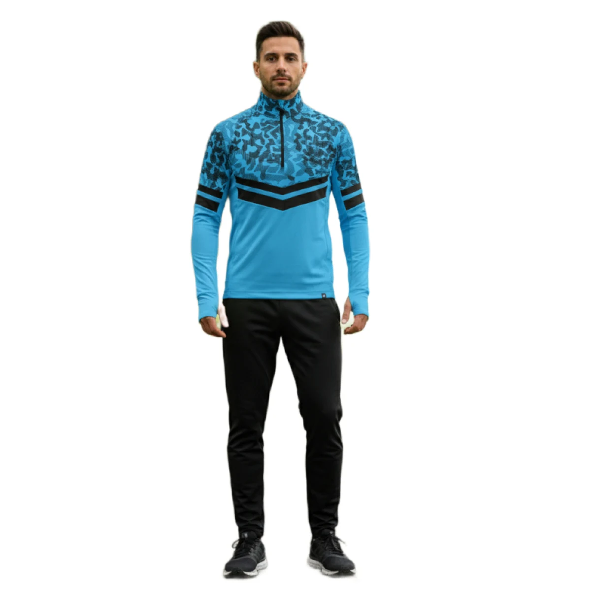 Pánska lyžiarska mikina s 1 2 zipsom NORTHFINDER BERTI-282blueblack · záber 2