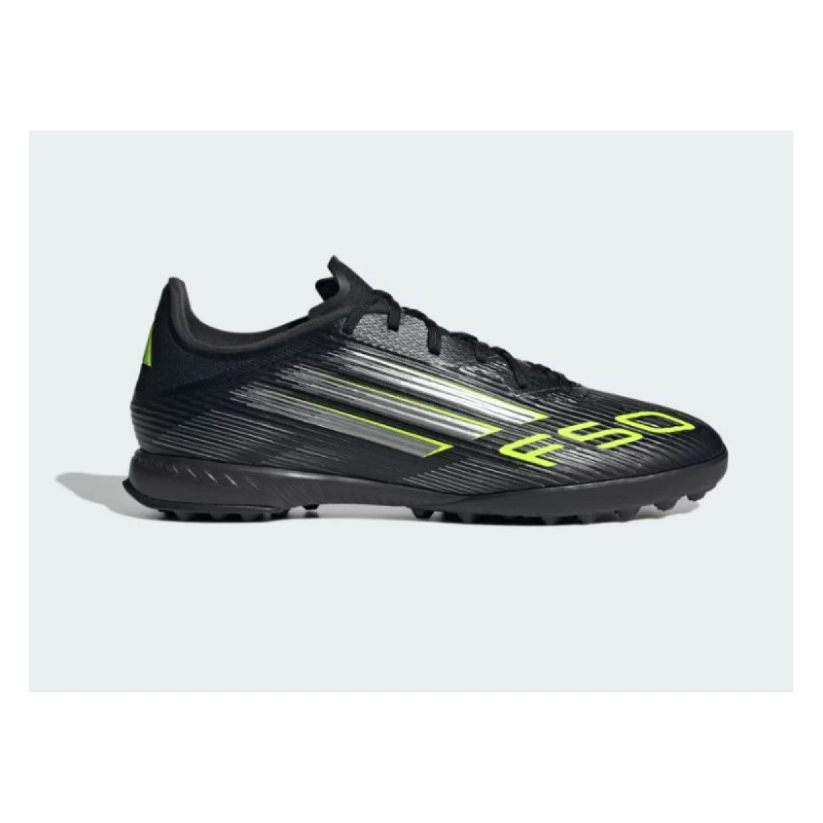 Pánské fotbalové kopačky turfy ADIDAS F50 League M TF core black iron metallic lucid lemon · záber 2