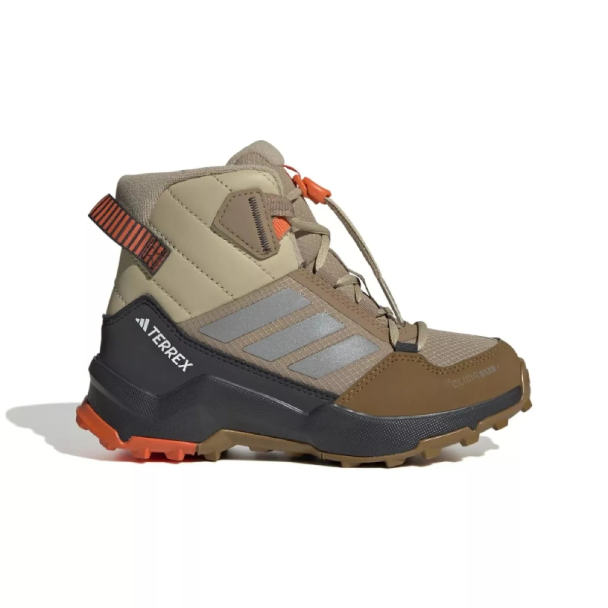 Chlapecké kotníkové zimní boty ADIDAS Terrex AX4R ClimaWarm+ Jr cardboard matte silver semi impact orange · záber 2