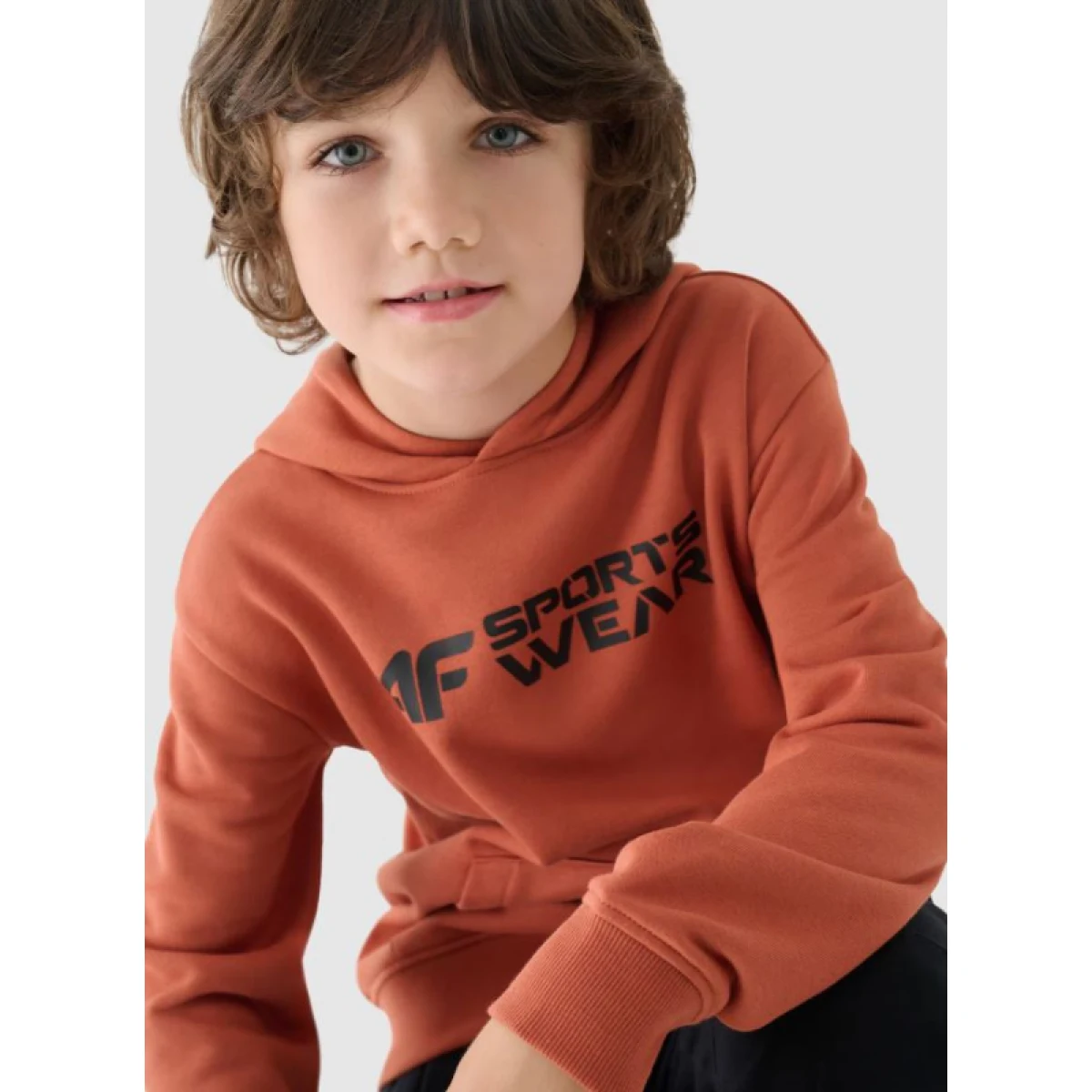 Chlapecká mikina s kapucí 4F JUNIOR SWEATSHIRT-JWAW24TSWSM1223-64S-SALMON CORAL · záber 2