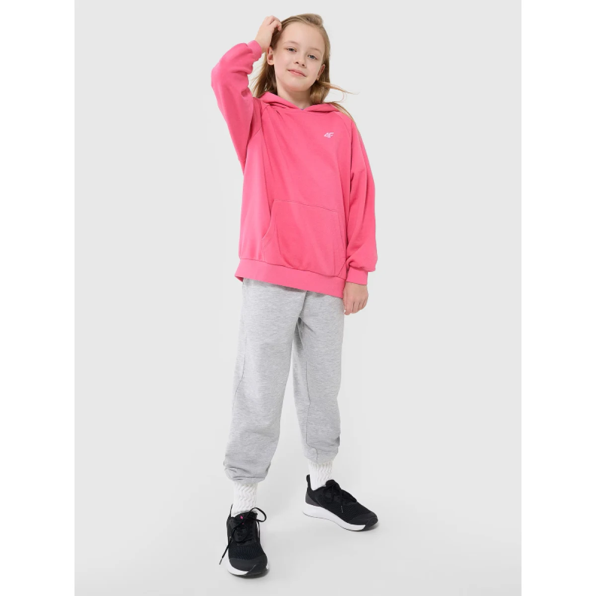 Dívčí mikina s kapucí 4F JUNIOR SWEATSHIRT F1478-54S-PINK · záber 5